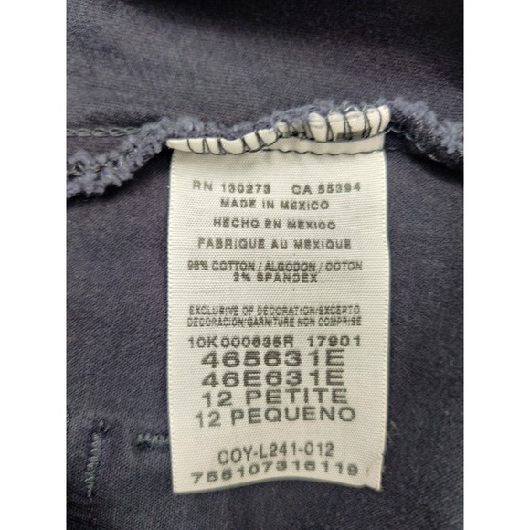 Lee Womens Navy Blue Comfort Waistband Stretch Pants Petite Size 12 Petite - Picture 6 of 13